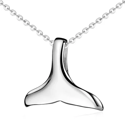 Produktbild von MATERIA by Matthias Wagner Damen Kettenanhänger Walflosse 925 Sterling Silber rhodiniert wahlweise mit Kette KA-324