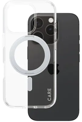 Produktbild von PanzerGlass CARE™ by ® Case Transparent m. Silber Kickstand & MagSafe iPhone 16 Pro, Cover, Apple, Apple - iPhone 16 Pro, Transparent