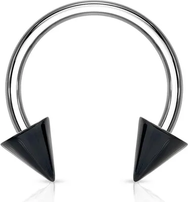 Produktbild von viva-adorno Universal Hufeisen Piercing Chirurgenstahl 316L UV Spitzen Septum,Lippe,Augenbraue,Nase Z305,schwarz