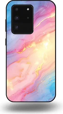 Produktbild von Smartphonica Telefon Fall geeignet für Samsung Galaxy S20 Ultra mit Regenbogen Glitter Marmor Print - TPU Backcover Fall Regenbogen Glitter Marmor Design