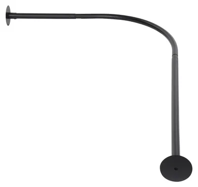 Zdjęcie produktu dla Drążek do zasłon prysznicowych w kształcie litery L – drążek narożny do wanny/prysznica – regulowany 70–95 x 105–165 cm – stal nierdzewna – nośność do 8 kg – czarny