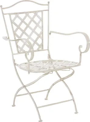 Produktbild von CLP Stuhl Adara handgefertigter Gartenstuhl aus Eisen antik-creme