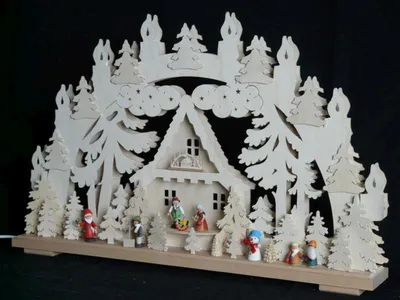 Produktbild von Schwibbogen mit Winterfiguren und Beleuchtung BxHxT 70x43x7cm NEU