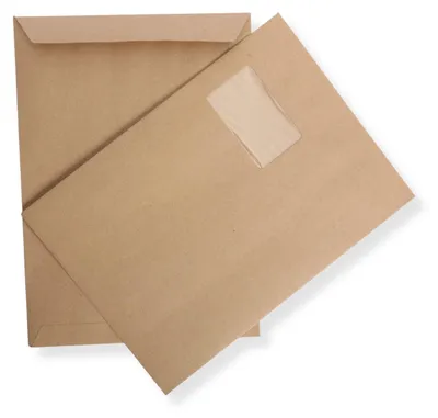 Produktbild von Versandtaschen extra stark 120 g DIN C4 braun mit Fenster, haftklebend 100 Stück