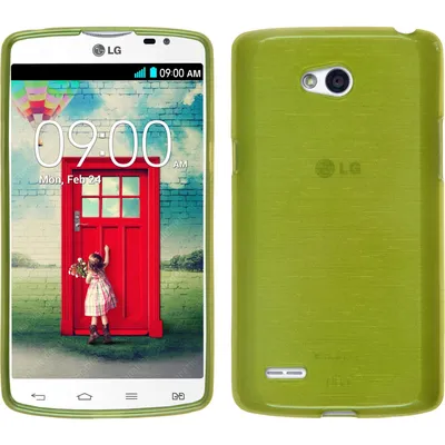 Produktbild von PhoneNatic Case kompatibel mit LG L80 Dual - pastellgrün Silikon Hülle brushed + 2 Schutzfolien