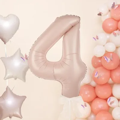 Obrázok produktu pre Fóliový balón číslo 4 karamelový 100 cm