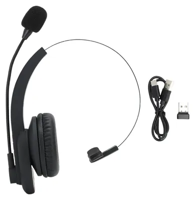 Obrázek produktu pro Bluetoothová sluchátka pro řidiče s USB adaptérem, mikrofon s potlačením hluku, jedno ucho, bezdrátová, pro počítače a telefony