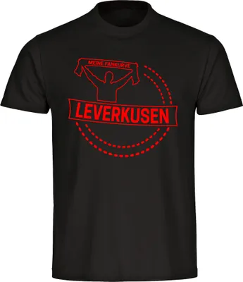 Produktbild von multifanshop Kinder T-Shirt - Leverkusen - Meine Fankurve, schwarz, Größe 176
