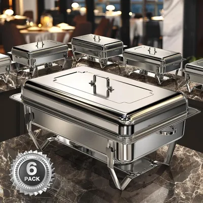 Immagine prodotto di Contenitori termici - Ciotole riscaldanti - Contenitori per buffet - Contenitori termici per catering - Ciotole in acciaio inossidabile - Set da 6