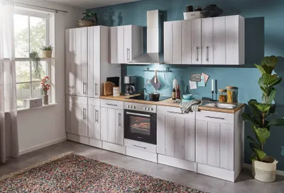 Produktbild von Küche Küchenzeile Leerblock  Landhaus Lärche Weiß Anton 310 cm Respekta
