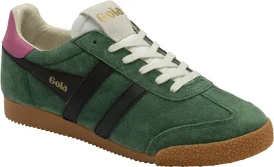 Produktbild von Gola Classics Elan Low Pro Lace Retro Evergreen Damen Wildleder Ledersneaker in Grün Schwarz – 8 Großbritannien - 41 EU - 10 US / Grün Schwarz
