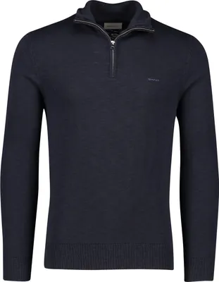 Produktbild von Gant Herren Pullover mit halbem Reißverschluss und Kapuze, Dunkelblau