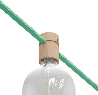Immagine prodotto di Creative-Cables Portalampada in legno per cavo per catenaria e sistema Filé.  Italy