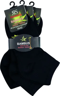 Produktbild von 6 Paar Bambus Viskose Kurzschaftsocken Kurzstrumpf Quartersocken für Damen und Herren Gr. 43/46