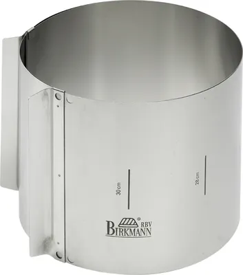 Produktbild von BIRKMANN Tortenring mit hohem Rand, verstellbar Ø 18 – 30 cm x H 15 cm, Edelstahl, Spülmaschinengeeig