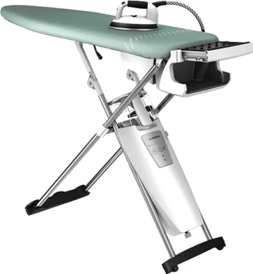 Produktbild von LauraStar S Pure Plus Dampfbügelsystem, entfernt 99.9% Bakterien & Viren, Profi-Bügeleisen, Aktivbügeltisch, abnehmbarer Wassertank, 3 Min. einsatzbereit, horizontal & vertikal bügeln, inkl. MyCover Silt Green