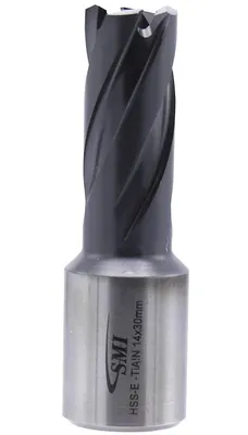 Image de Foret à carotter SMI HSS TiAlN, diamètre 14 mm, profondeur de coupe 30 mm, emmanchement Weldon de 19 mm