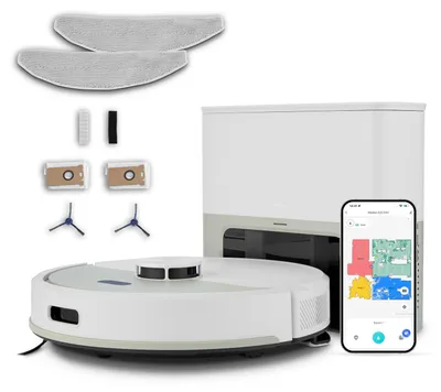 Produktbild von MEDION Saugroboter mit Absaugstation und Wischfunktion X22 SW+ (Lasernavigation, Starke 5000Pa Saugkraft, 2in1 Roboterstaubsauger, präzise Kartenerstellung, Go & No Go Bereiche, mehrere Etagen) grau