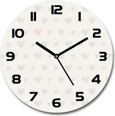 Produktbild von Wanduhr aus Glas 30fi Glasbild Glasuhr Gehärtetes Glas - schwarze-zeiger - Hearts background