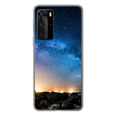 Produktbild von MuchoWow® Handyhülle Schutzhülle Hülle für Huawei P40 Pro Galaxie - Universum - Sonne - Jungen - Mädchen - Kinder Silikon Softcase Handy Hülle - Schutz