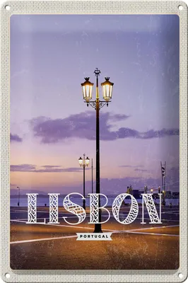 Produktbild von Blechschild Reise 20x30cm Lisbon Portugal Sonnenuntergang