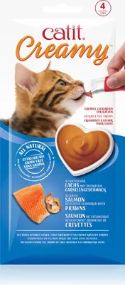 Productafbeelding van Catit Creamy Zalm & Garnalen, 4-stuks verpakking