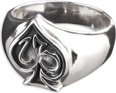 Produktbild von viva-adorno Gr. 70 (22,3 mm Ø) Herren Ring Pik Lucky Dreizehn 13 Siegelring Daumenring 925 Sterlingsilber SR24,