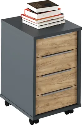 Obrázok produktu pre Kondela Kontajner na kolieskach Rioma New Typ 14 - grafit / dub artisan