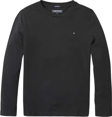 Productafbeelding van Tommy Hilfiger jongenslang袖shirt, basic model, zwart (Meteorite), maat 10 jaar