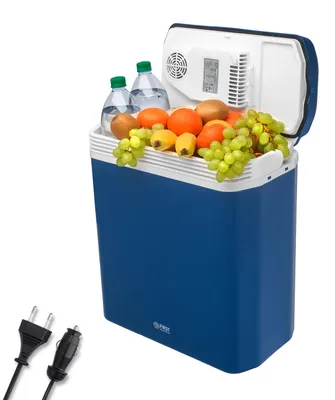 Produktbild von TZS First Austria - Kühlbox 24L elektrisch 12V 230V Anschluss für Auto & Steckdose - Thermoelektrisch - Blau