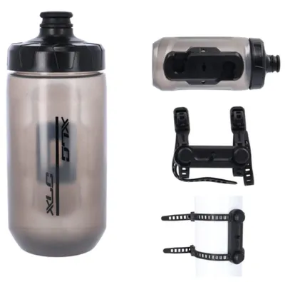 Produktbild von XLC Fidlock Fahrradtrinkflasche & Magnethalterung WB-K07 Uni Base, 450 ml, Transparent Schwarz