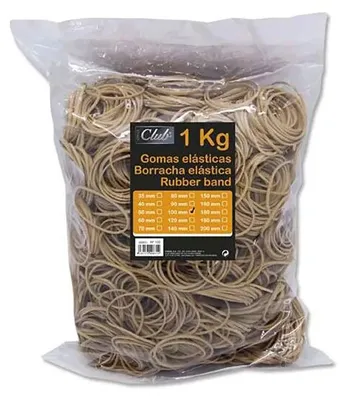 Immagine prodotto di Sacco da 1 kg. Elastici n. 100, lunghezza 10 cm, per ufficio