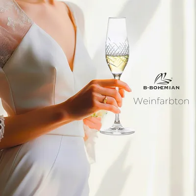 Produktbild von B.BOHEMIAN Sektgläser WINDY 4er Set 210ml, Exklusiv Champagnergläser, Proseccogläser, sektgläser
