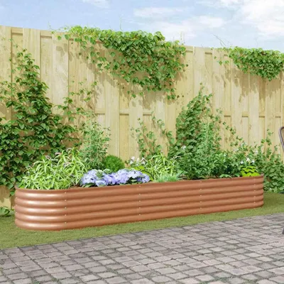 Zdjęcie produktu dla vidaXL Podwyższone łóżko brązowe 320 x 80 x 44 cm stalowe