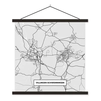 Produktbild von MuchoWow® Textilposter Stadtplan - Deutschland - Karte - Villingen-Schwenningen 40x40 cm mit schwarzem Rahmen - Fotos