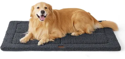 Productafbeelding van Wasbare hondenmat XXL, 121x76 cm, donkergrijs, met Sherpa-pluizen en schuimvulling
