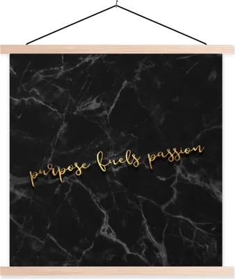 Produktbild von MuchoWow® Textilposter Zitat - Sprichwörter - Gold - Marmor 120x120 cm mit holzfarbenen Rahmen - Textil-Poster