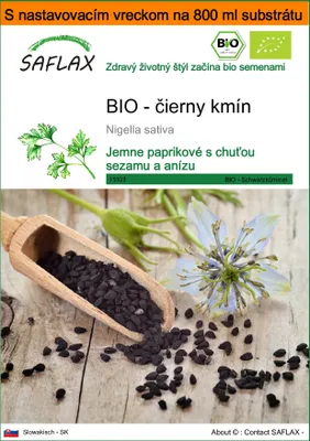 Obrázok produktu pre SAFLAX Garden in the bag - BIO - čierny kmín - Nigella sativa - 300 Semená - S pestovateľským substrátom v praktickom samostaviteľnom vrecku