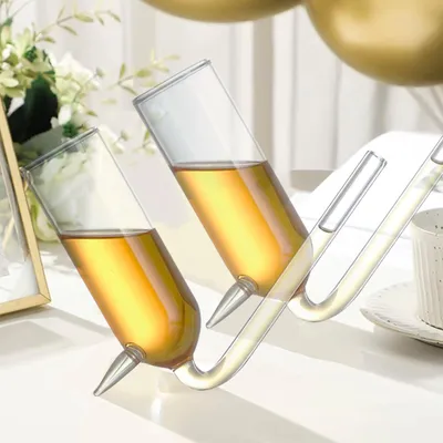2er-Set Trinkbong aus Glas, 85 ml, spülmaschinenfest, für Partys