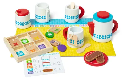 Produktbild von Melissa & Doug - Teeservice aus Holz - 22-teiliges Set für realistisches Rollenspiel, für Kinder ab 3 Jahren