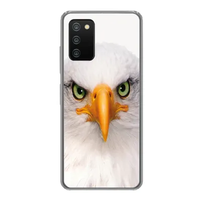 Produktbild von MuchoWow® Handyhülle Schutzhülle Hülle für Samsung Galaxy A03s Jungen - Adler - Amerikanischer Weißkopfseeadler - Vogel - Porträt - Schnabel - Augen Silikon Softcase Handy Hülle - Schutz