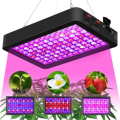 Obrázok produktu pre 50 W LED rastlinná lampa s plným spektrom, 3 režimy, rastlinné osvetlenie, lampa na pestovanie, lampa na rast izbových rastlín a skleníkov, čierna