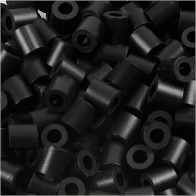 Produktbild von Nabbi-Perlen zum Aufbügeln, Größe 5 x 5 mm, Lochgröße 2,5 mm, mittel, schwarz (32220), 1100 Stück, 1 Box