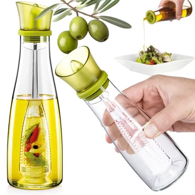 Produktbild von Glasflasche für Öl und Essig mit Kräuterspender 0,5 l