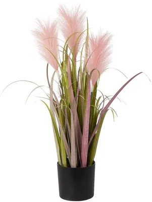 Immagine prodotto di Decorazione in erba sintetica rosa, altezza 66 cm