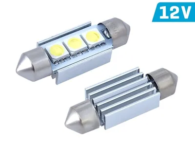 Zdjęcie produktu dla Żarówka VISION Festoon SV8.5 36mm 12V 3x 5050 SMD LED, CANBUS, biała, 1 szt.