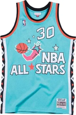 Productafbeelding van Basketbalshirt Mitchell & Ness All Star Game 96', nummer 30, Scottie Pippen, Swingman model, turquoise - maat L