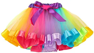Obrázok produktu pre Dievčatá dúhová tylová sukňa tutu sukňa farebné vrstvy dúhová tutu sukňa baletné tanečné párty šaty 2-8 rokov