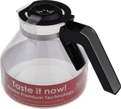 Zdjęcie produktu dla Melitta 6708238, Dzbanek, Aroma Elegance 1012-01, 1012-03, Czarny, Stal nierdzewna, Przezroczysty, Szkło, 1 szt.