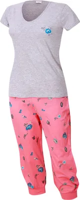 Produktbild von KB Schlafanzug Damen Caprihose Pyjama Baumwolle Größe M